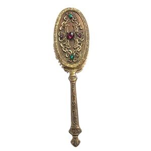 ANTIQUE➕1920’S Jeweled Art Nouveau Filigree Ormolu Brush